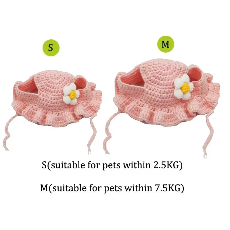 Cross-Border Selling Cat and Dog Hats Hand-Knitted Hats Travel Pet Cute Mini Hats