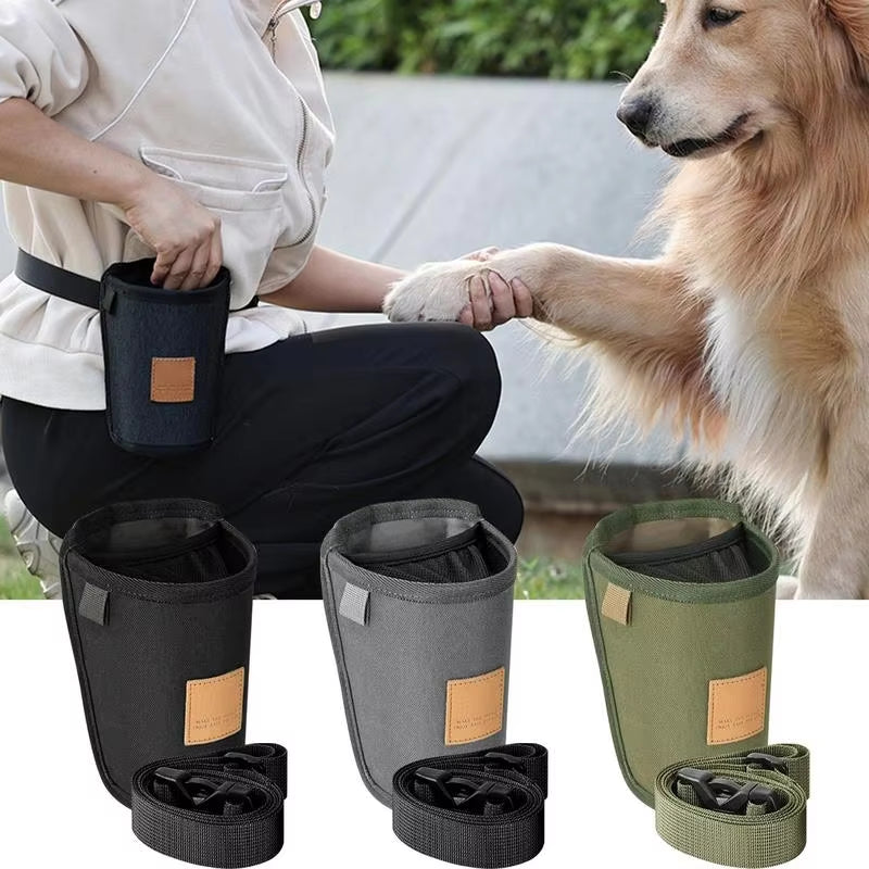 Portable Dog Treat Bag Puppy Training Treat Snack Bag Large Capacity Dog Training Snack Reward Waist Bag Pet Feed Pocket