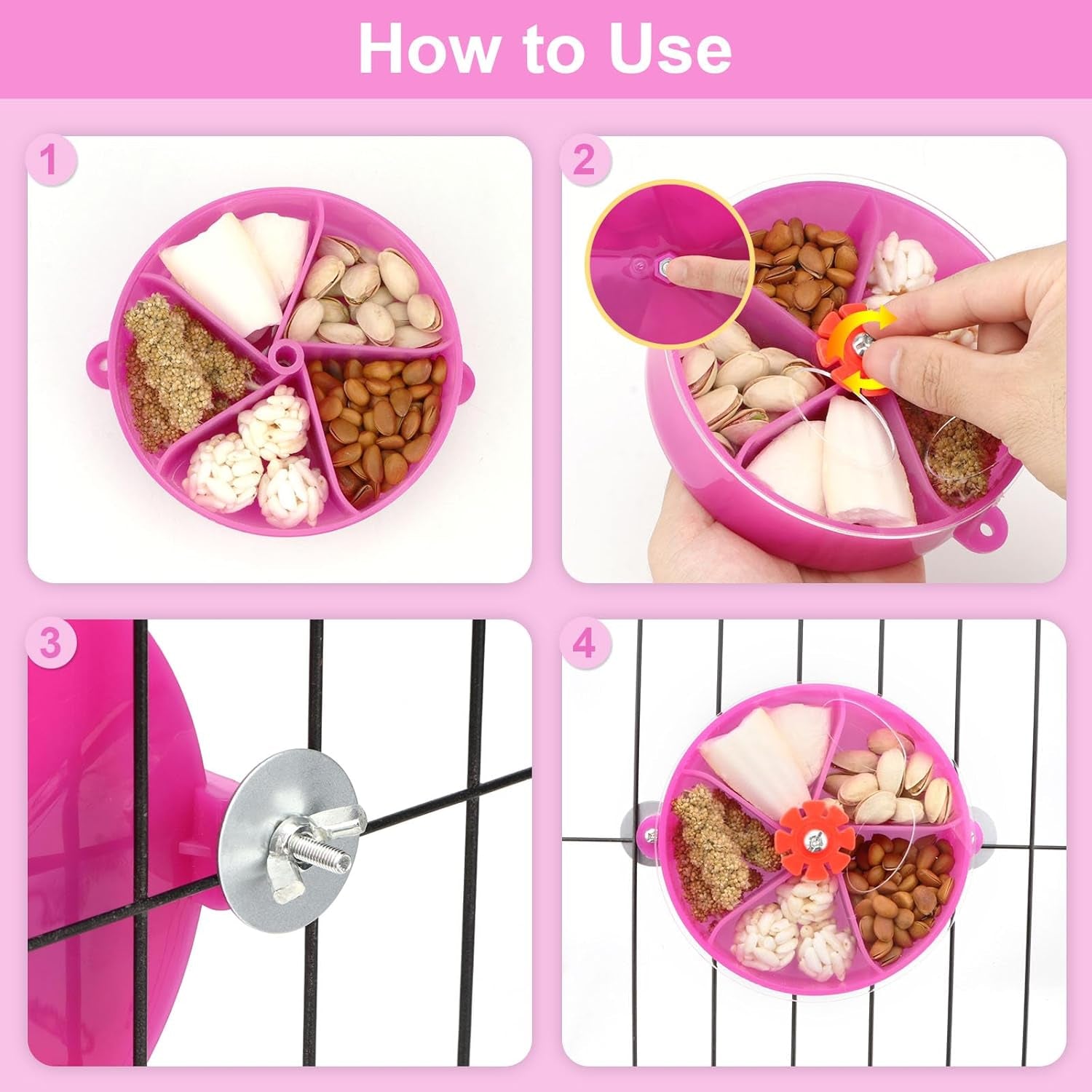 Bird Creative Foraging System Wheel Seed Food Ball Rotate Training Toy for Small and Medium Parrots Parakeet Cockatiel Conure