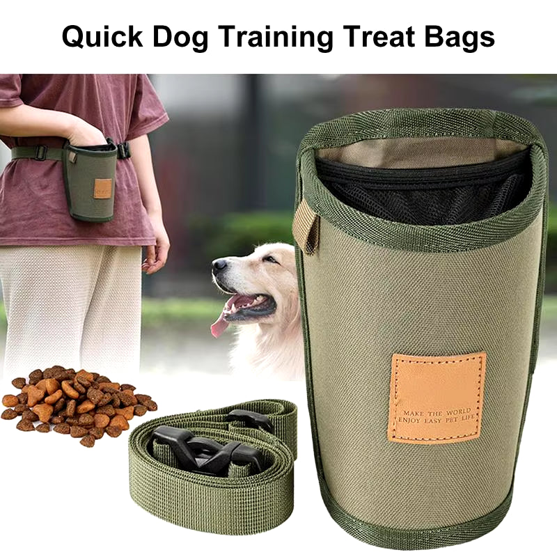 Portable Dog Treat Bag Puppy Training Treat Snack Bag Large Capacity Dog Training Snack Reward Waist Bag Pet Feed Pocket